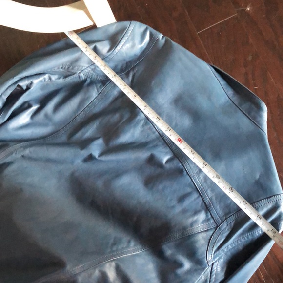 Navy Blue, DKNY leather jacket, XL, NWT - Picture 5 of 6